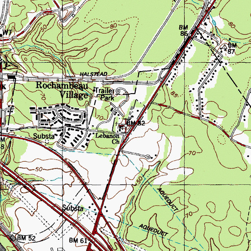 Topographic Map of Lebanon Church, VA