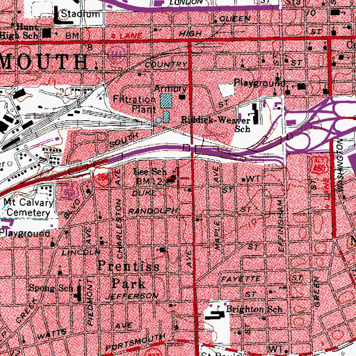Topographic Map of Lee School, VA