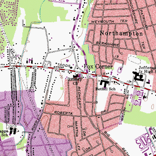 Topographic Map of Liberty Church, VA