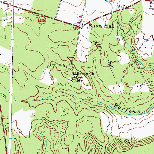 Topographic Map of Liberty Church, VA