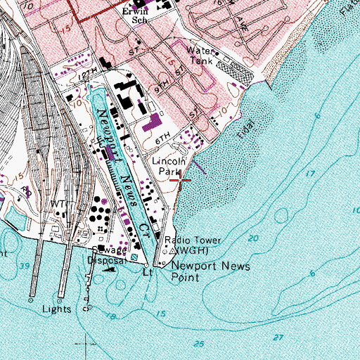 Topographic Map of King-Lincoln Park, VA