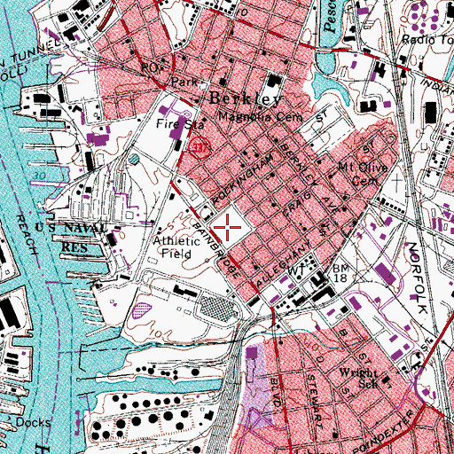 Topographic Map of Lincoln School, VA