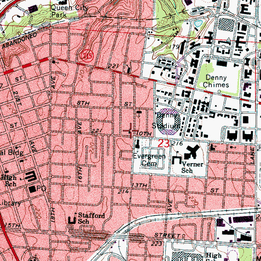 Topographic Map of Brandon Memorial Methodist Church (historical), AL