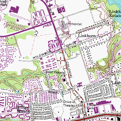 Topographic Map of Linkhorn Park Elementary School, VA