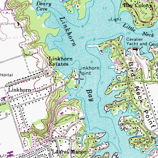 Topographic Map of Linkhorn Point, VA
