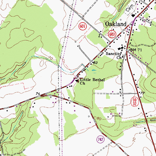 Topographic Map of Little Bethel Church, VA