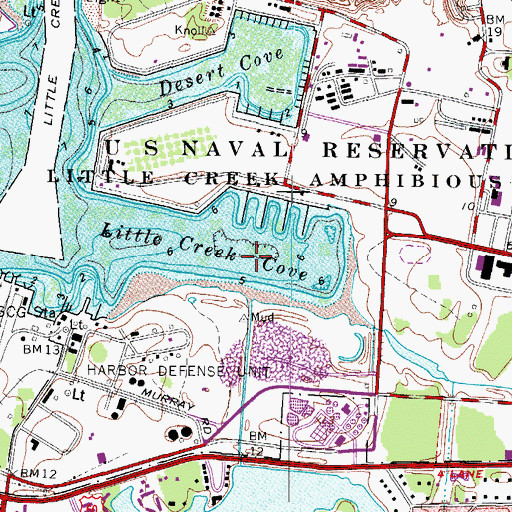 Topographic Map of Little Creek Cove, VA