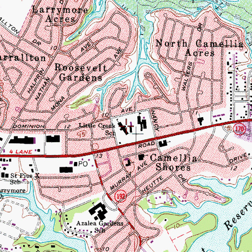 Topographic Map of Little Creek Elementary School, VA