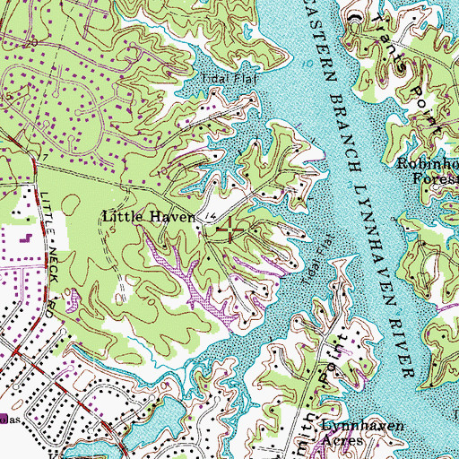 Topographic Map of Little Haven, VA