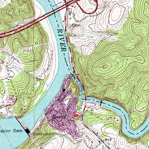 Topographic Map of Little River, VA