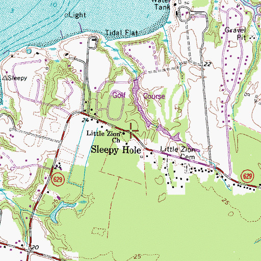 Topographic Map of Little Zion Church, VA