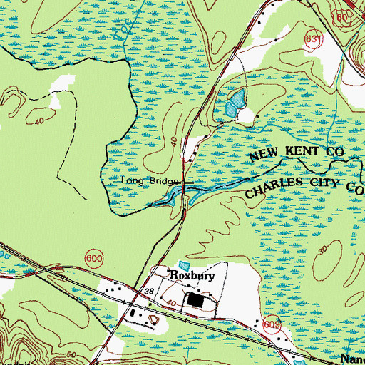 Topographic Map of Long Bridge, VA