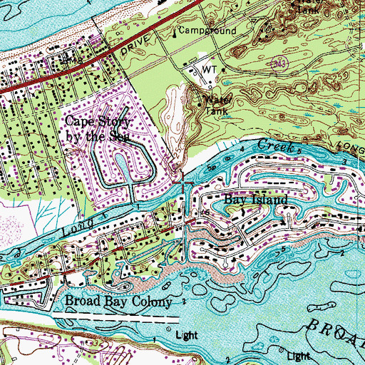 Topographic Map of Long Creek, VA