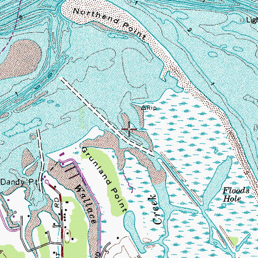 Topographic Map of Long Creek, VA