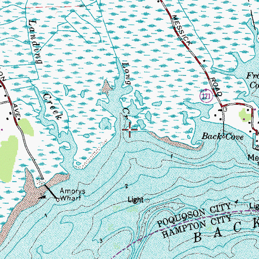 Topographic Map of Long Creek, VA