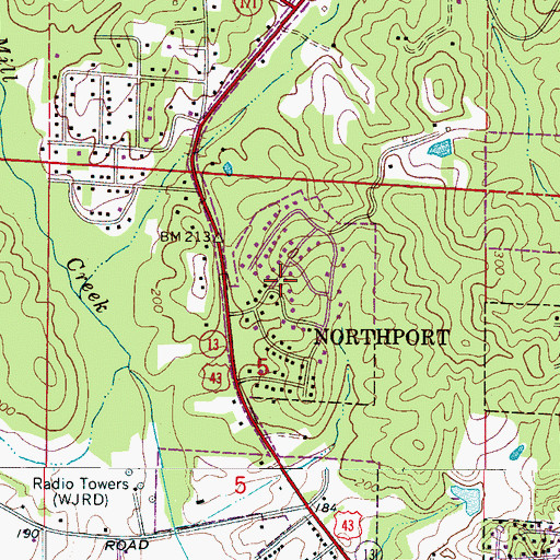Topographic Map of Briarcliff, AL