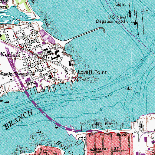 Topographic Map of Lovett Point, VA