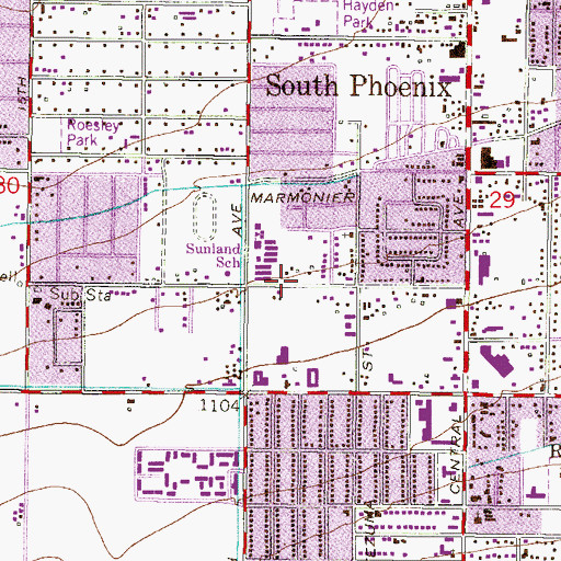 Topographic Map of Momo Park, AZ