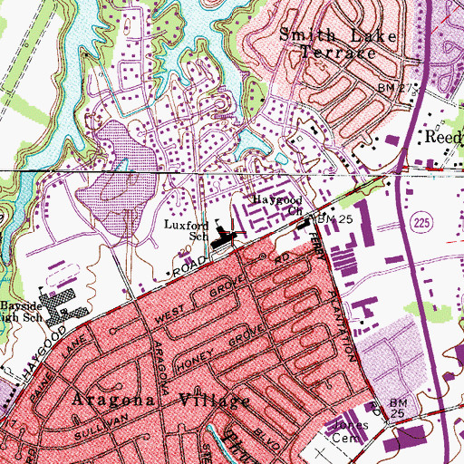 Topographic Map of Luxford Elementary School, VA
