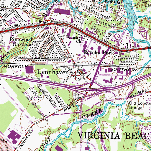 Topographic Map of Lynnhaven, VA