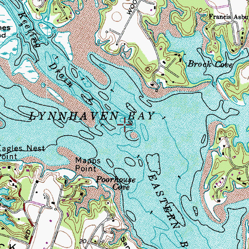 Topographic Map of Lynnhaven Bay, VA