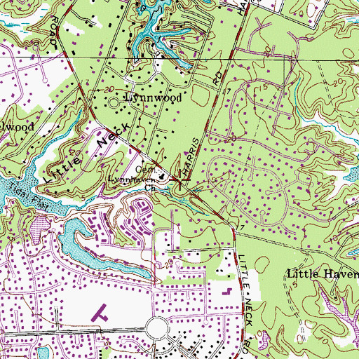 Topographic Map of Lynnhaven Church, VA