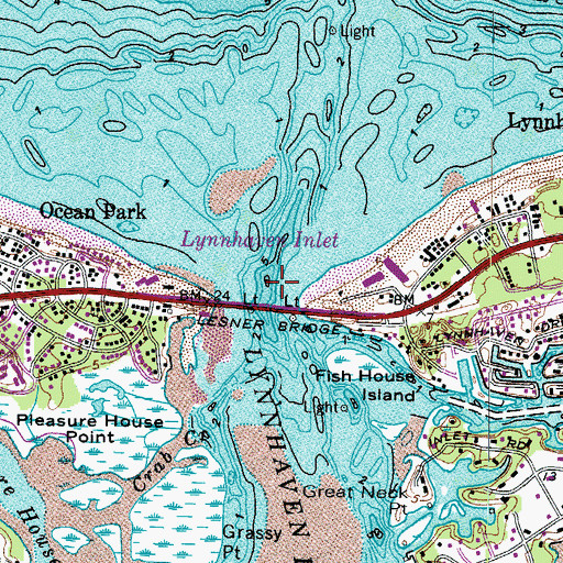 Topographic Map of Lynnhaven Inlet, VA