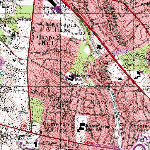 Topographic Map of Douglas MacArthur Elementary School, VA