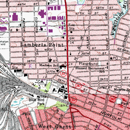 Topographic Map of Madison School, VA
