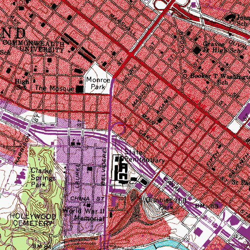 Topographic Map of Madison School, VA