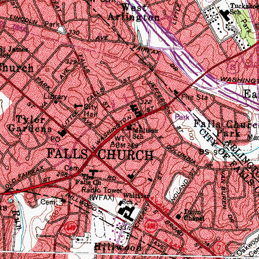 Topographic Map of Kaye Kare Child Care, VA