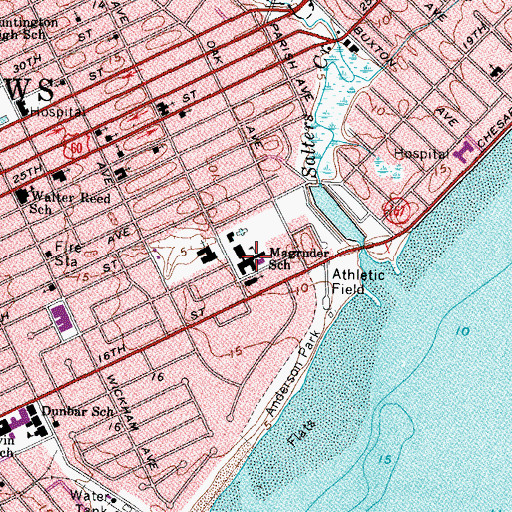 Topographic Map of Magruder Elementary School, VA