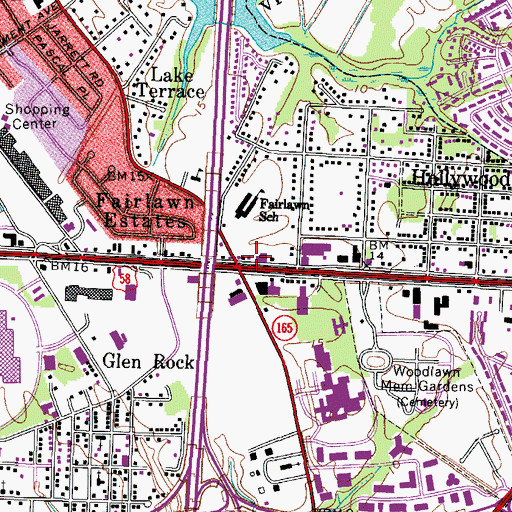 Topographic Map of Maple Hall, VA