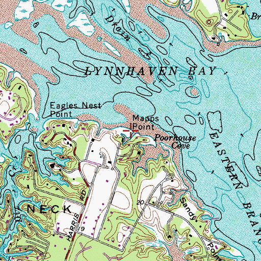 Topographic Map of Mapps Point, VA