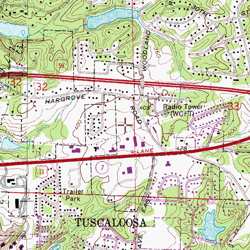 Topographic Map of Broadview, AL