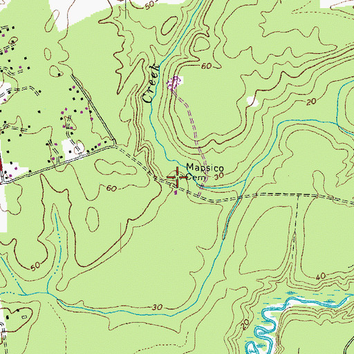 Topographic Map of Mapsico Cemetery, VA