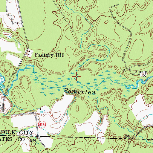 Topographic Map of March Swamp, VA