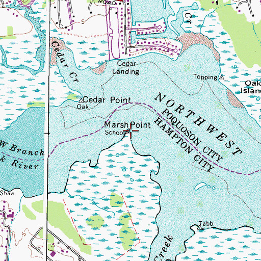 Topographic Map of Marsh Point, VA