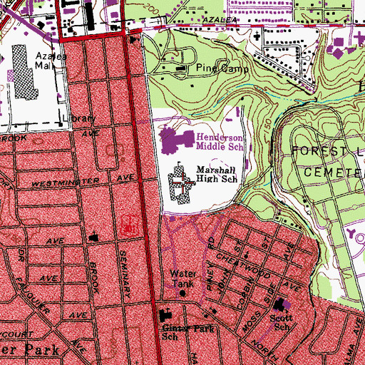 Topographic Map of John Marshall High School, VA