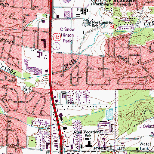 Topographic Map of Brookhaven, AL