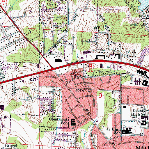 Topographic Map of Brookmeade, AL