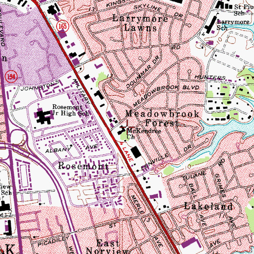 Topographic Map of McKendree Church, VA