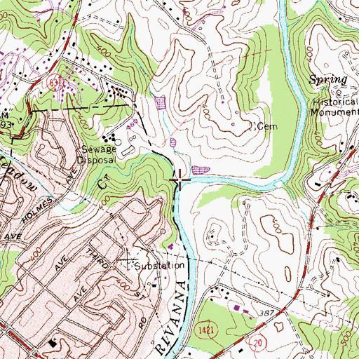Topographic Map of Meadow Creek, VA