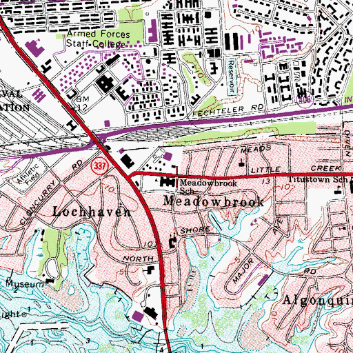 Topographic Map of Meadowbrook Elementary School, VA