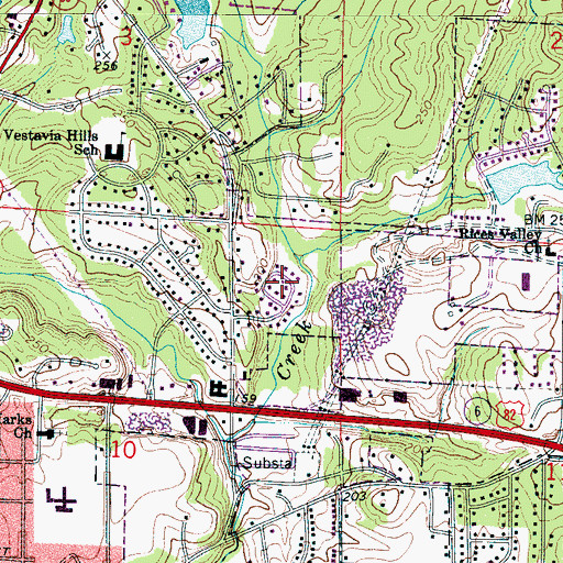 Topographic Map of Brookside, AL