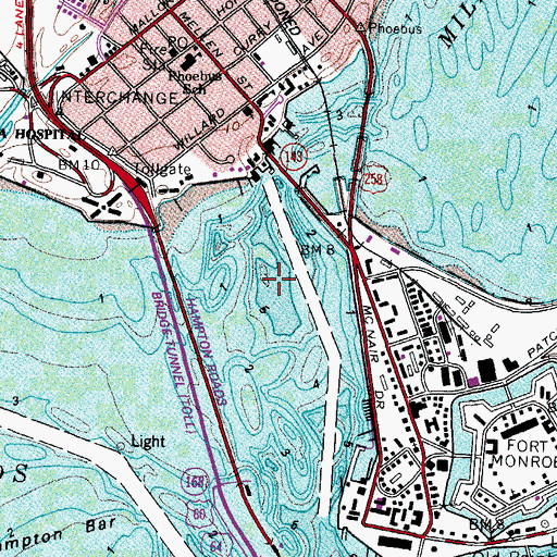 Topographic Map of Mill Creek, VA