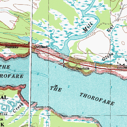 Topographic Map of Mill Creek, VA