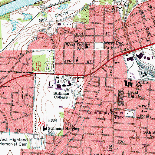Topographic Map of Brown Memorial Presbyterian Church, AL