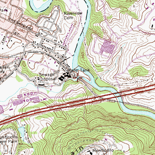 Topographic Map of Moores Creek, VA