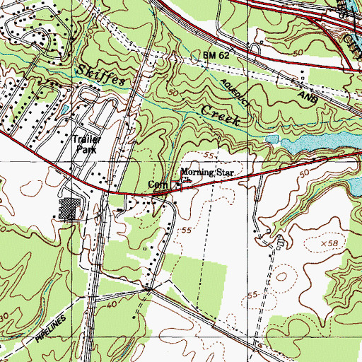 Topographic Map of Morning Star Church, VA